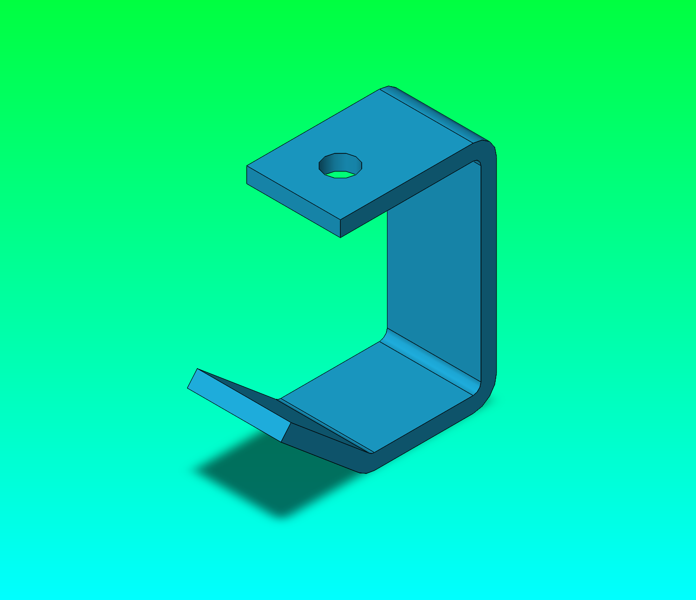 Answer key U-bracket — isometric view