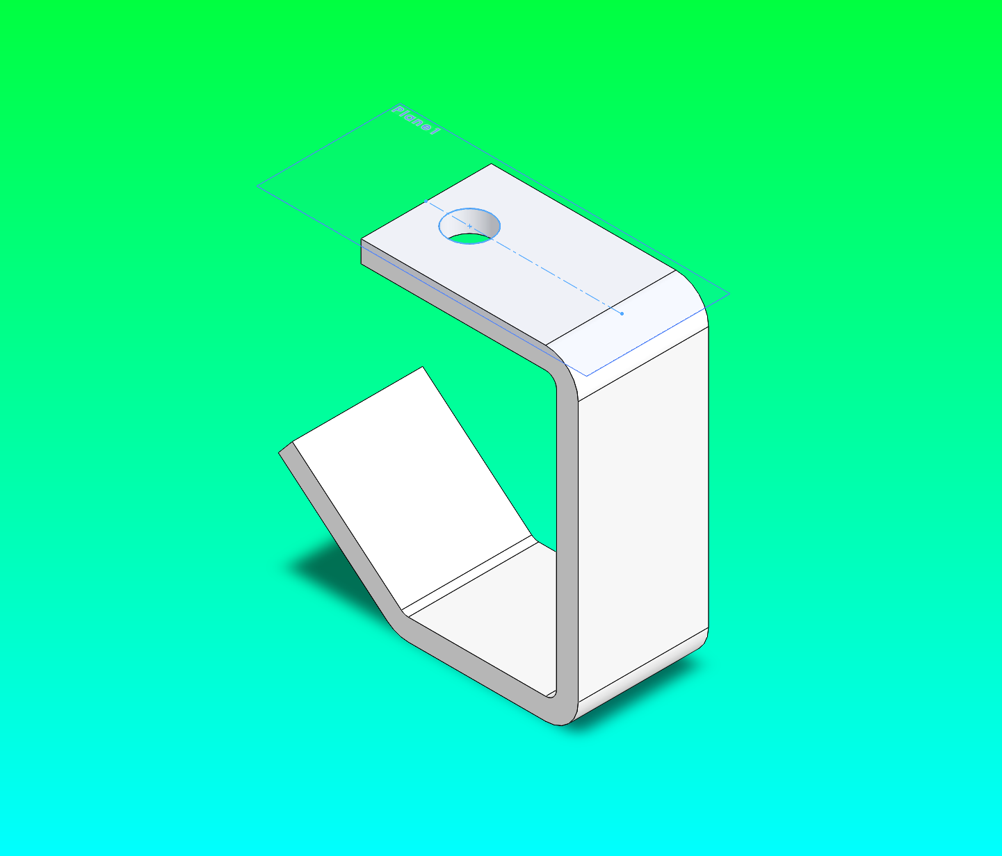 Generated U-bracket — isometric view