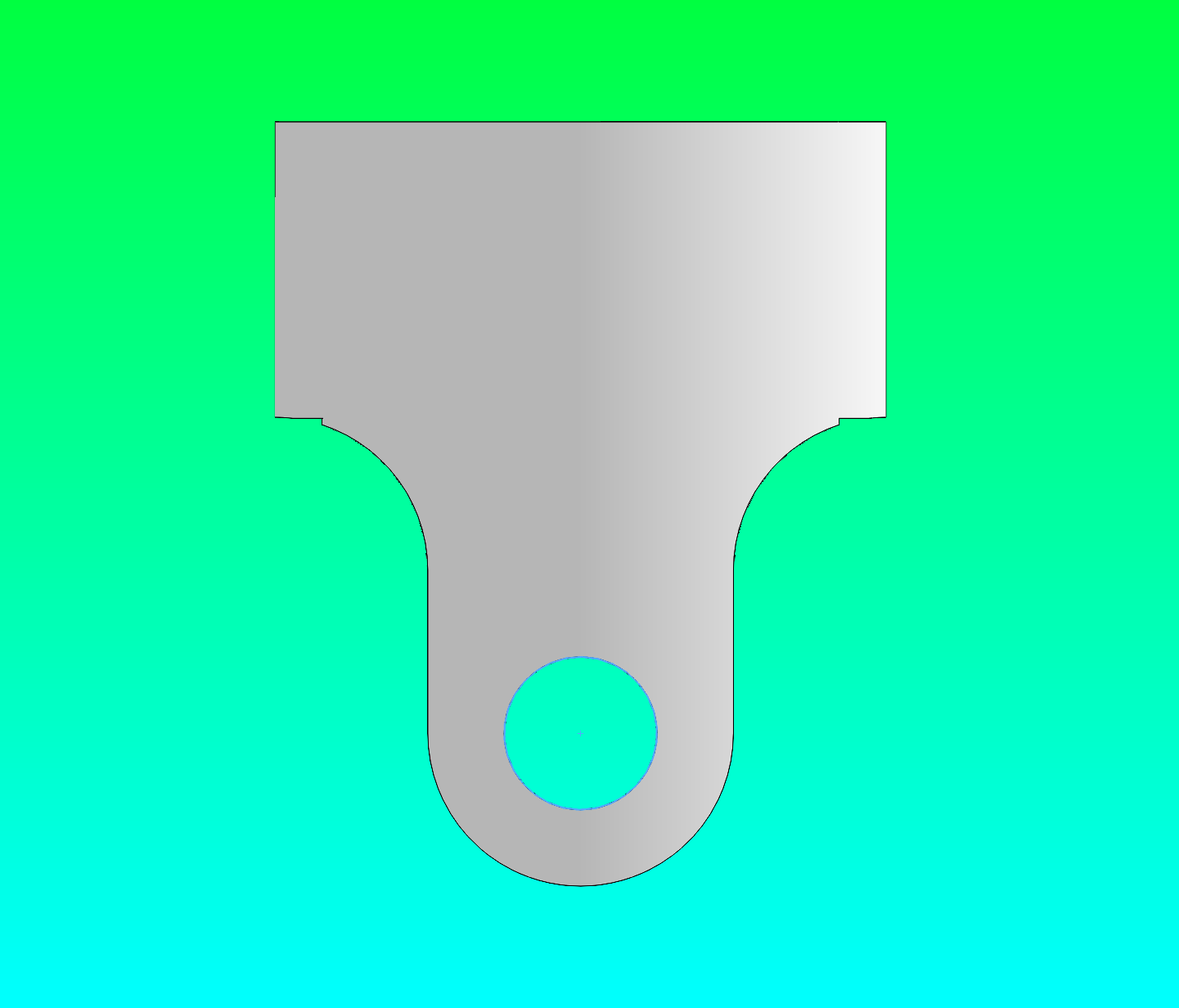 Yoke male v2 — correct stub shaft and D-bore visible